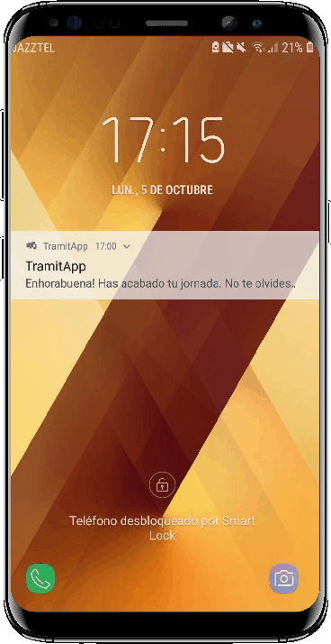 Notificación fin jornada