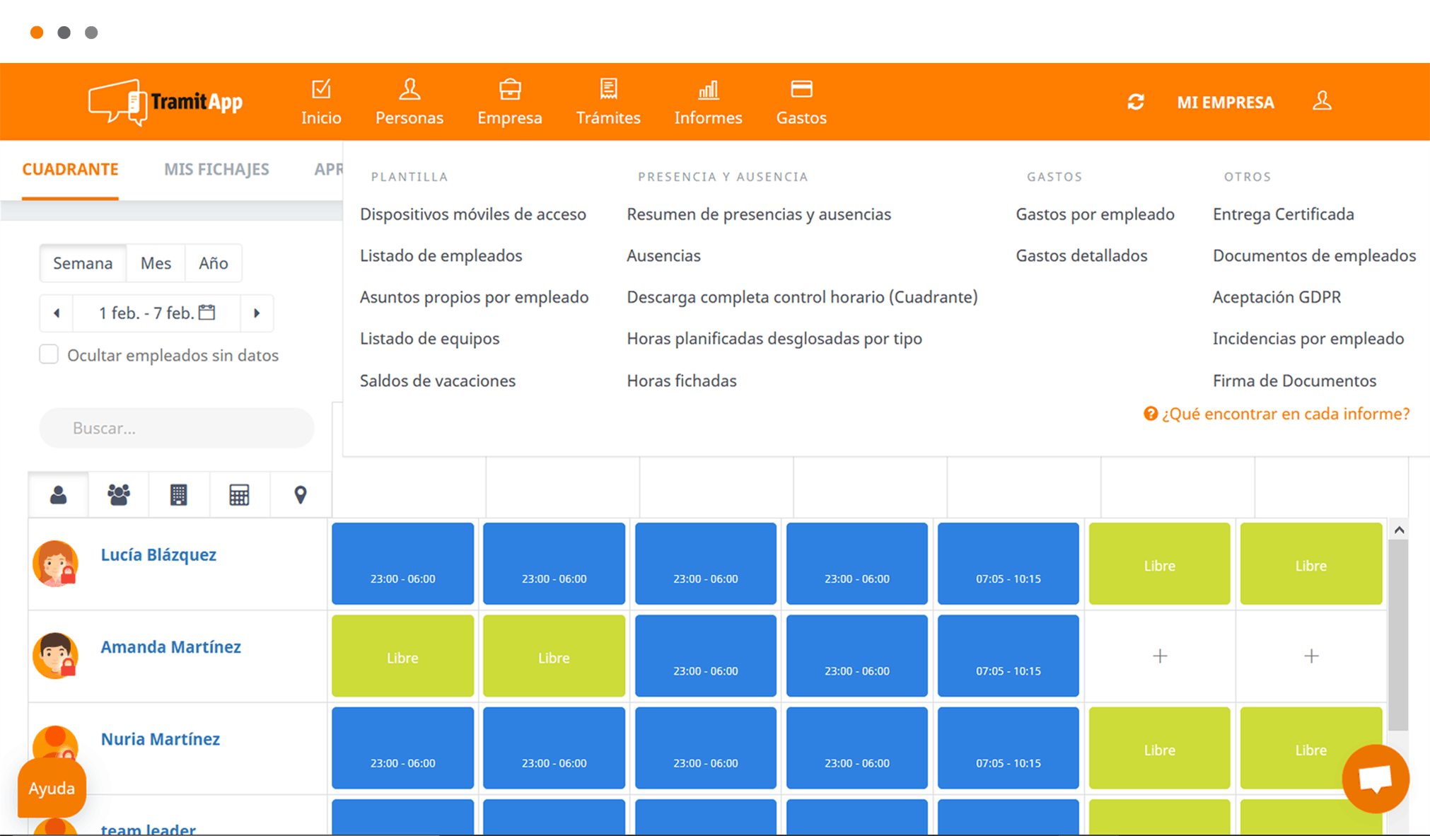 Control horario de empleados en web, móvil y kiosko