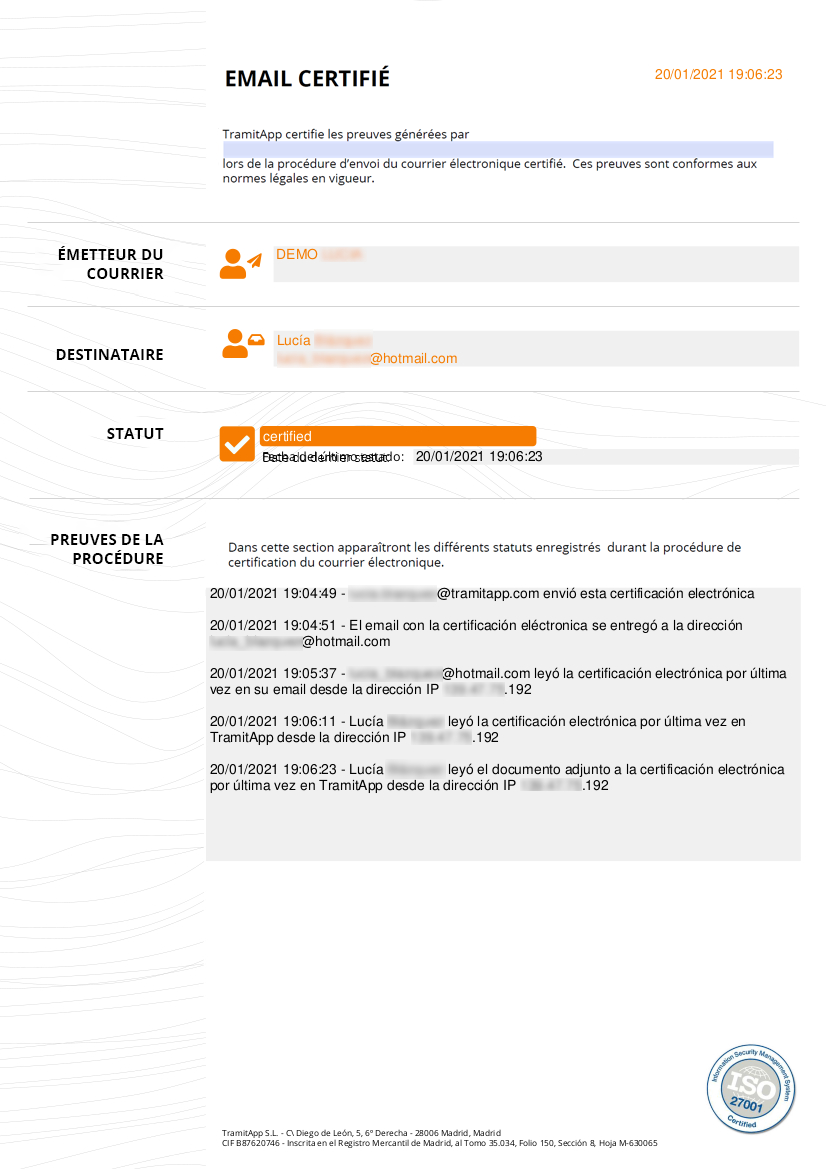 document_email_certifie gestor documental de empresa en el teléfono móvil