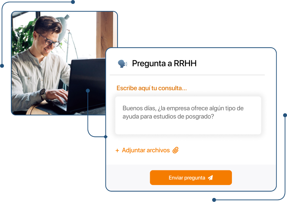 Empleado envia una pregunta a recursos humanos a través de TramitApp