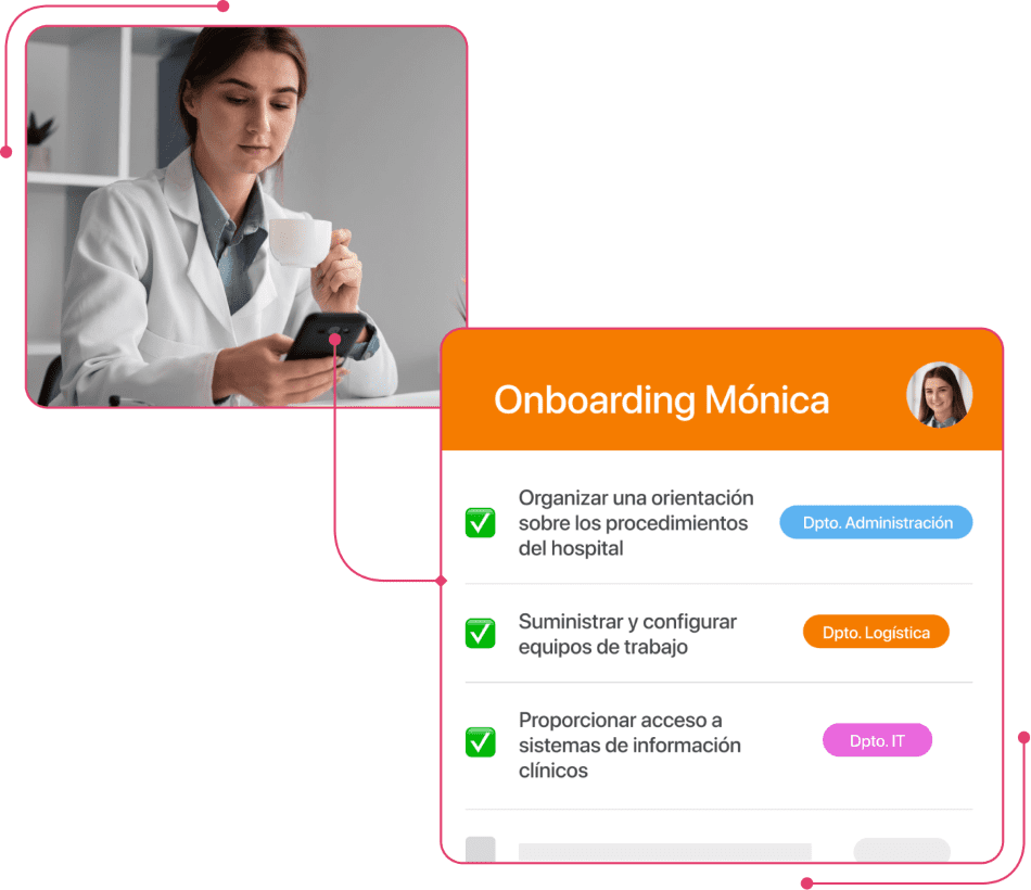 Imagen de un onboarding automático para una clínica